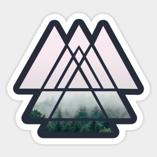 Scared Geometry Triangles Sticker